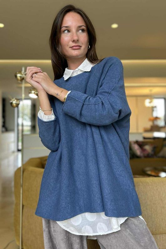 Conrad Oversized Boxy Knit Denim